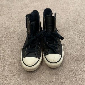 Leather converse high tops